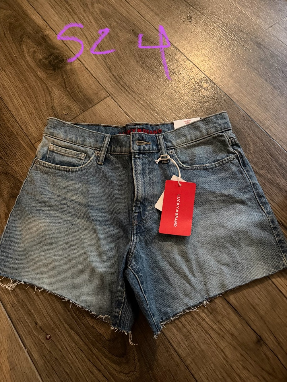 Lucky Brand Light Blue High-Rise Cutoff Denim Shorts
